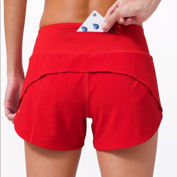 ❤️LULULEMON HIGH RISE SPEED UP SHORT 4”-DARK RED-8/10❤️ - Picture 2 of 13